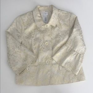 Emma Jones Cream and gold metallic blazer size 16